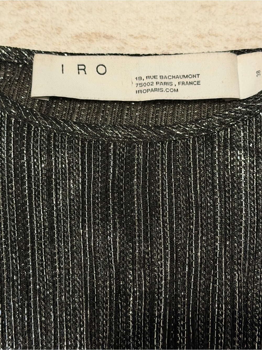 IRO Metallic Gunmetal Twist-Front Crop Top - Picture 3 of 10